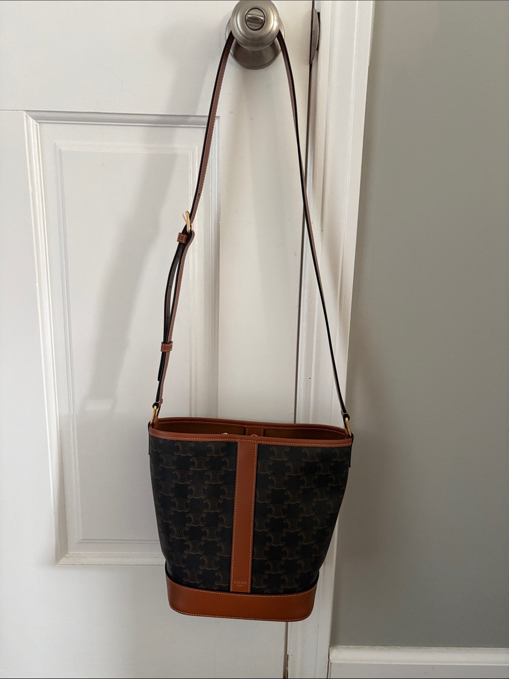 Celine TRIOMPHE canvas bucket bag small